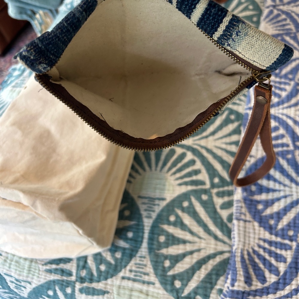 West African Mud Cloth Mali Barrel Bucket Bag Genuine Leather Hand Crafted - Picture 12 of 16